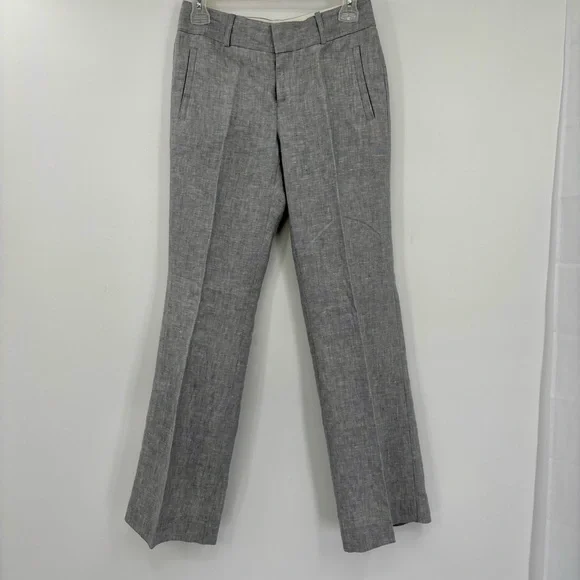 Banana Republic 100% Linen Grey Martin Trouser Pants Size 0P - Picture 3 of 11